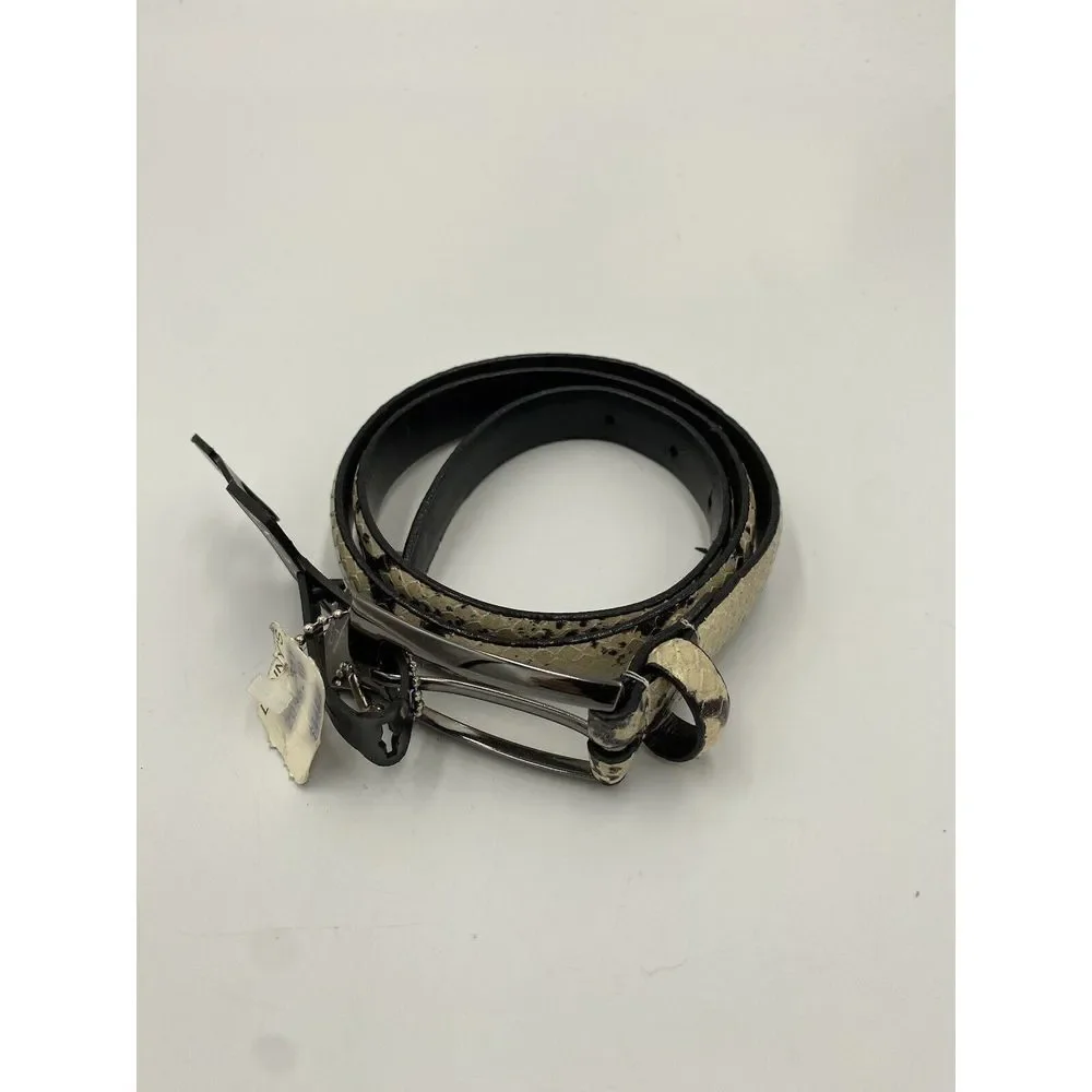 WCM New York Women's Italian Calf Skin Leather Lined Snake Print Belt